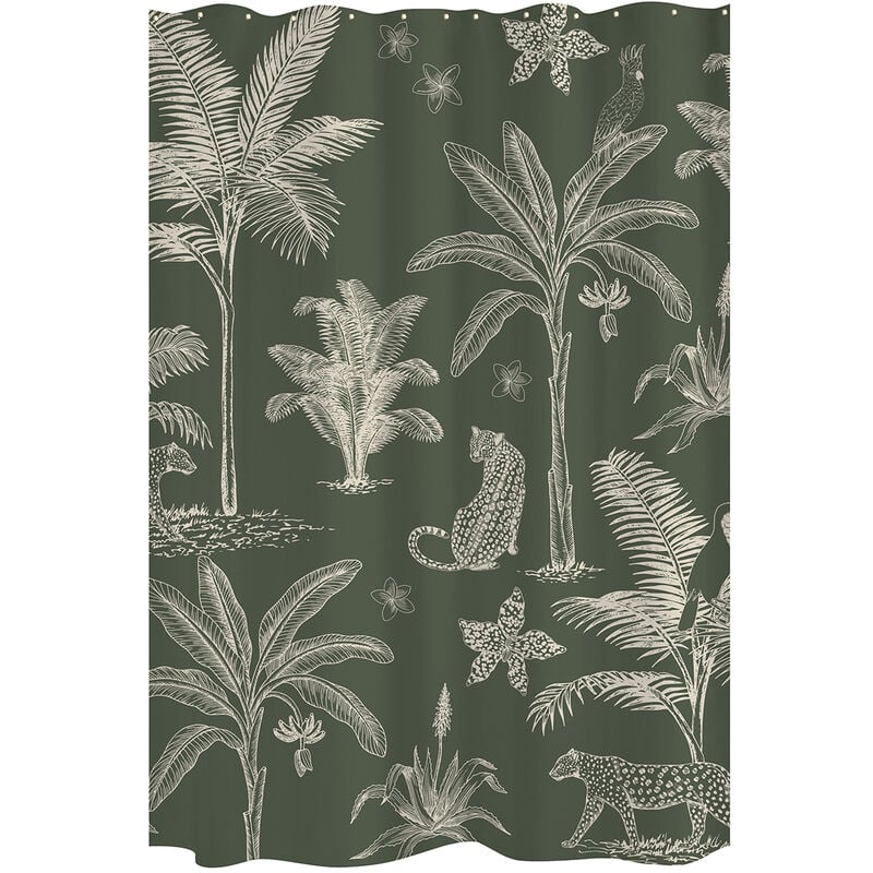 Rideau de douche angkor tissu 180x200 kaki