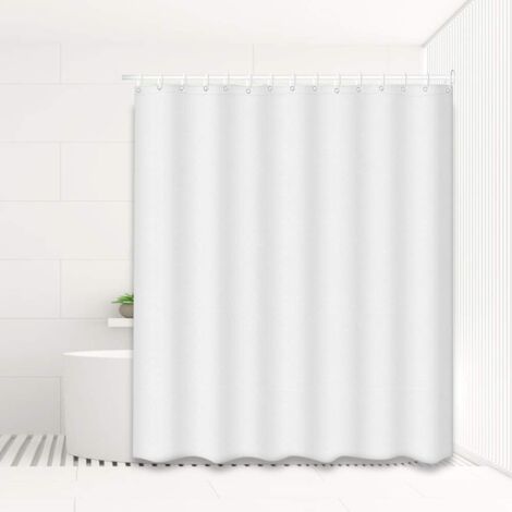 Rideau de douche anti-moisissure,rideau de douche en polyester pour salle de bain,lavable,imperméable,avec anneaux de fixation à la barre de douche GROOFOO,100 x 200 cm