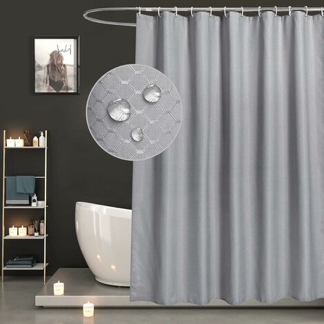 Ensemble de 4 pièces rideau de douche papillon de Marguerite bulle gris -  bleu avec tapis antidérapant, couvercle de toilette, tapis de douche,  rideau de douche avec tapis et accessoires, rideau de do