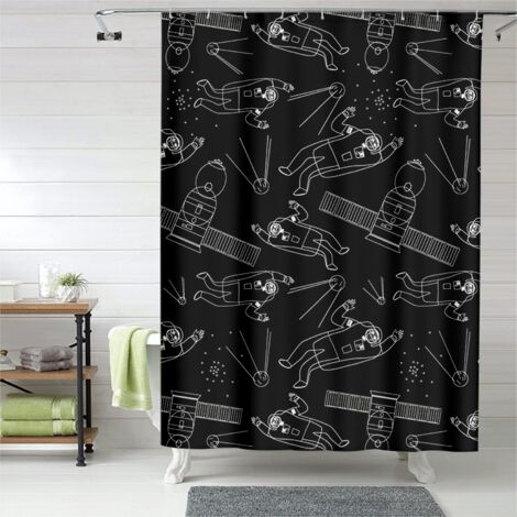 Rideau de douche avec œillets plastique, motif élégant, 150x180 cm