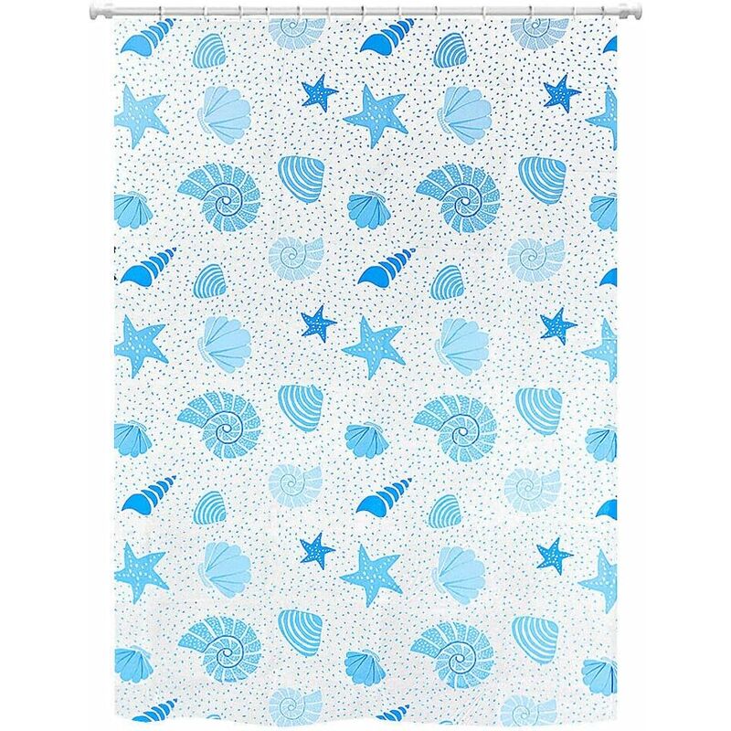 Rideau de Douche Baignoire 180x200 Cm Résistant Imperméable Anti-Moisissure Moderne Avec Crochets - d