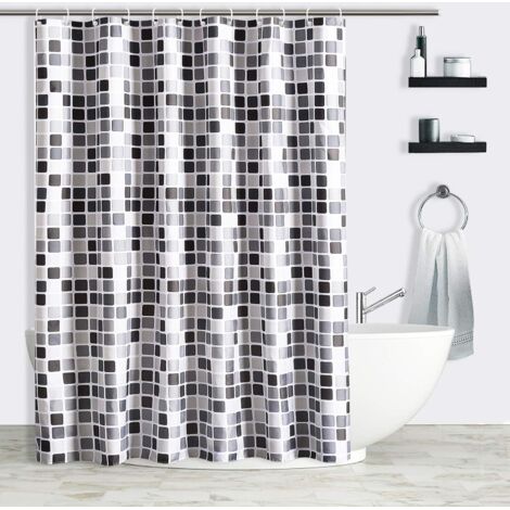 Rideau de douche bedrucktes Mosaik mit gehäkeltem Polyestergewebe