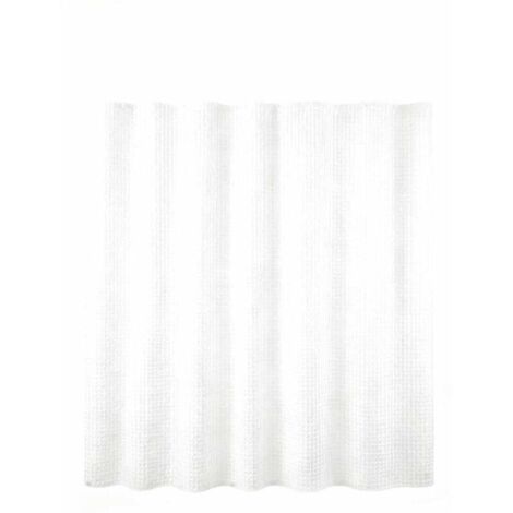 Rideau de douche blanc, imperméable, en tissu antibactérien, lavable en machine, avec plusieurs crochets, décoration de salle de bain, 180 x 200 cm