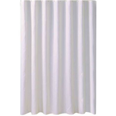Rideau de douche blanc, imperméable, en tissu antibactérien, lavable en machine, avec plusieurs crochets, décoration de salle de bain, 240 x 200 cm
