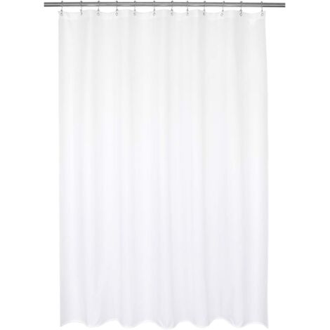 Rideau de douche blanc, PEVA de haute qualité, rideau de douche léger, blanc (120 cm x 200 cm)