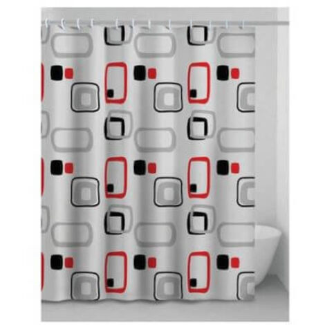 Rideau De Douche Carreaux 60 • En Vinyle + Anneaux Cm 180X200