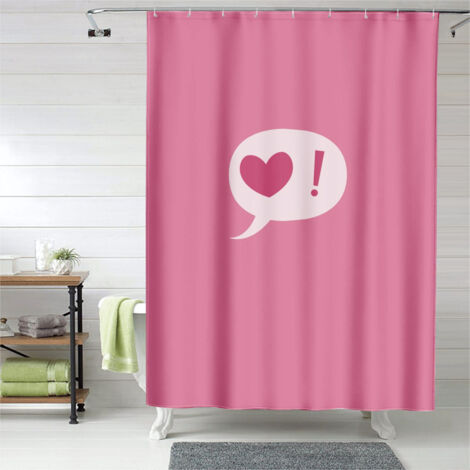 Rideau de douche cœurs rouges doux romantique, tissu imperméable, 90x180 cm
