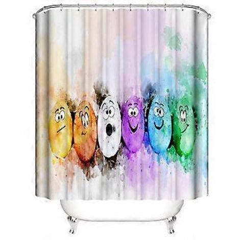 Rideau de Douche de Pques 180200 cm, Rideau de douche de Oeufs peints Rideau de Douche en Polyester impermable avec 12 Crochets pour la dcoration de