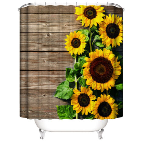 Rideau de Douche de Tournesol 180200 cm (Fleurs), Rideau de dou