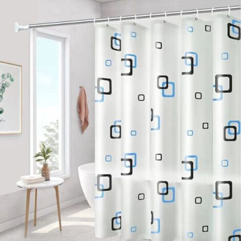 Rideau de Douche Décoratif Motif Océan Géométrique - Tissu Imperméable Abstrait Plage - pour Salle de Bain - 152x178cm (60"x70")