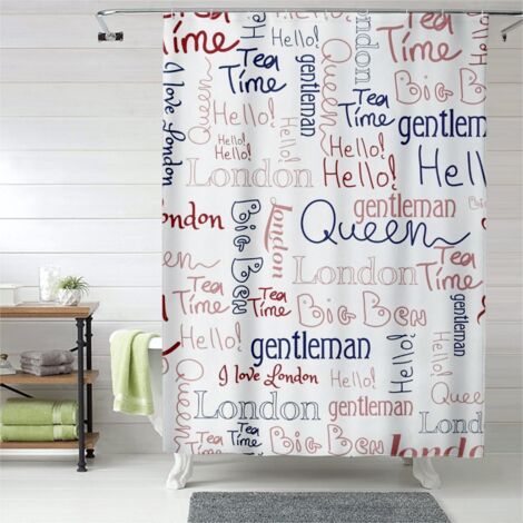 Rideau de douche décoratif œillets plastique, motif original, 150x180 cm