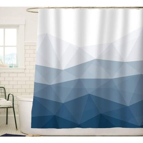 Rideau de douche design, rideau de douche populaire, rideaux de douche en tissu bleu Ombre pour décor de salle de bain, rideaux de salle de bain contemporains