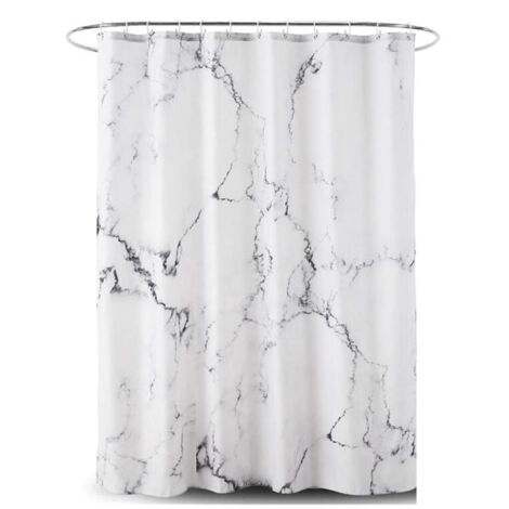 Rideau de douche en marbre, anti-moisissure, antibactérien, imperméable en polyester avec 12 anneaux de rideau de douche , rideaux de douche pour baignoire et douche dans la salle de bain, 180 × 180CM