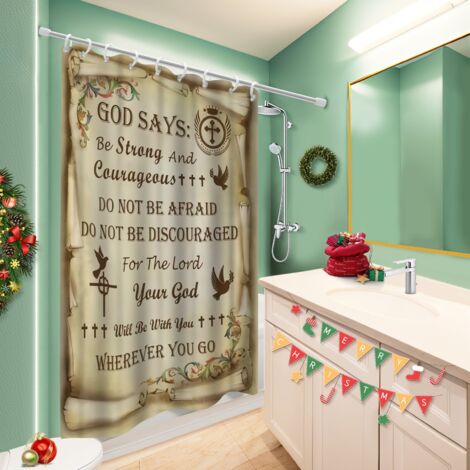 Rideau de douche en polyester 180x180 avec 12 œillets protection douche pour optimiser un petit espace