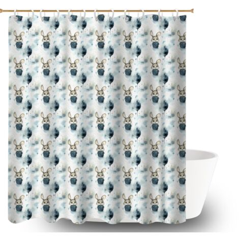 Rideau de douche en polyester 180x180 moderne voile de douche pour solution pour angle difficile