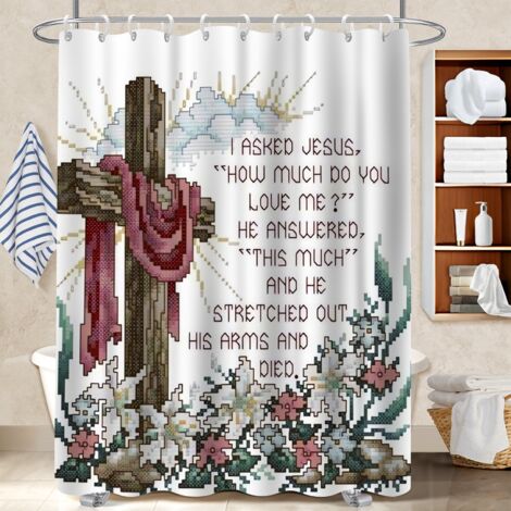Rideau de douche en polyester 180x180 robuste voile de douche pour baignoire d’angle