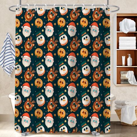 Rideau de douche en polyester 180x180 séchage rapide cache baignoire pour adapté aux animaux domestiques