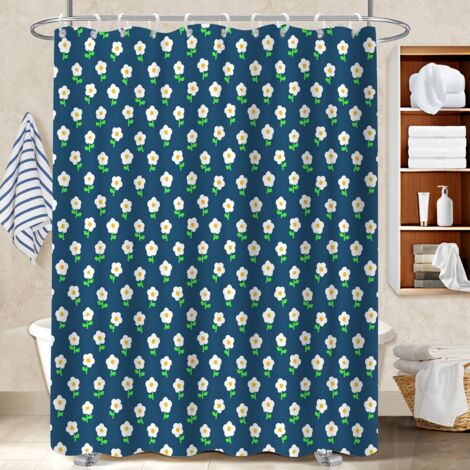 Rideau de douche en polyester 180x180 souple et fluide rideau séchage rapide pour baignoire d’angle