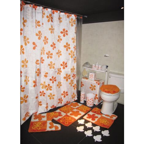 rideau de douche en polyester mod. 5116 rideaux de bain 180x200 cm orange