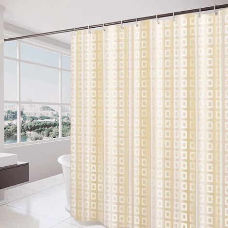 Rideau de douche en tissu imperméable avec 12 crochets, 150 x 180 cm, polyester, résistant à la moisissure, couleurs inaltérables