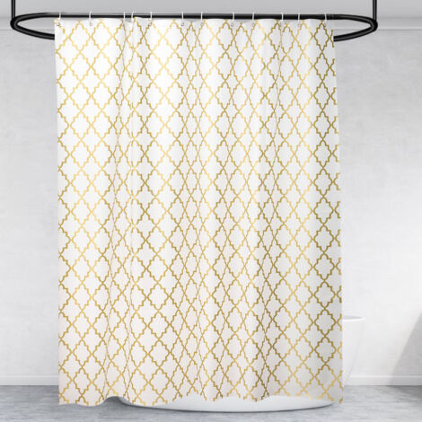 Rideau de douche en tissu imprimé Amazon Basics 180 x 180 cm Or