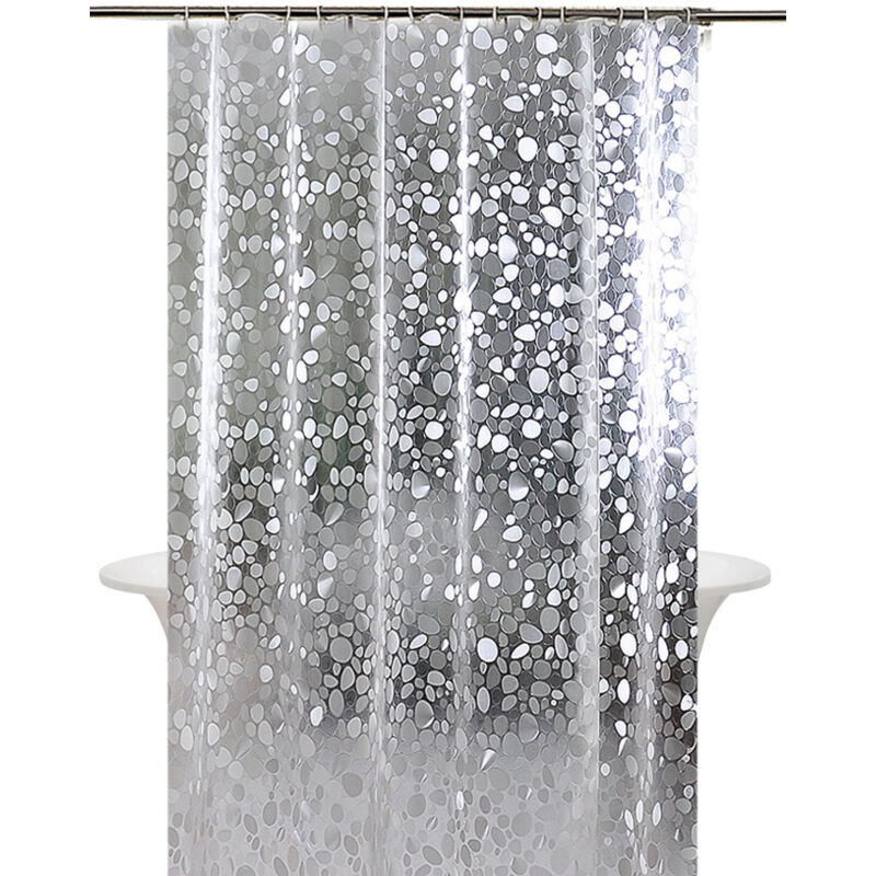 Rideau de douche en vinyle, hauteur 80 x 180 cm,Transparent