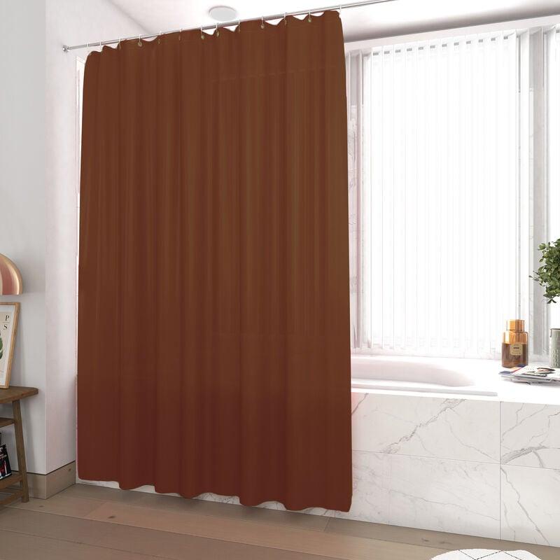 Rideau uni et lesté Marron chocolat 180x200 cm
