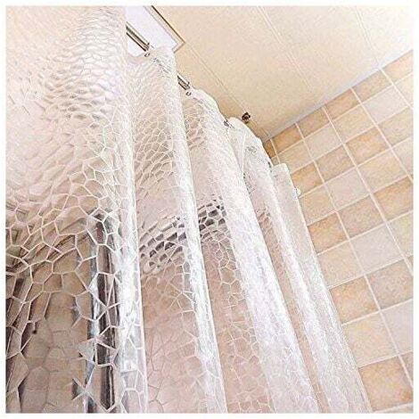 Rideau De Douche EVA Épais Transparent Étanche À La Moisissure Rideau De Salle De Bains - 80x180cm