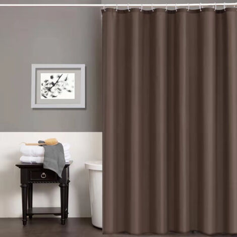 Rideau de douche extensible, rideau de salle de bain, résistant à la moisissure, convient aux douches et aux baignoires, rideau de douche en textile, antibactérien, imperméable, noir, élargi, 275 x 18