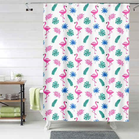 Rideau de douche flamant rose artistique pastel, tissu imperméable, 90x180 cm