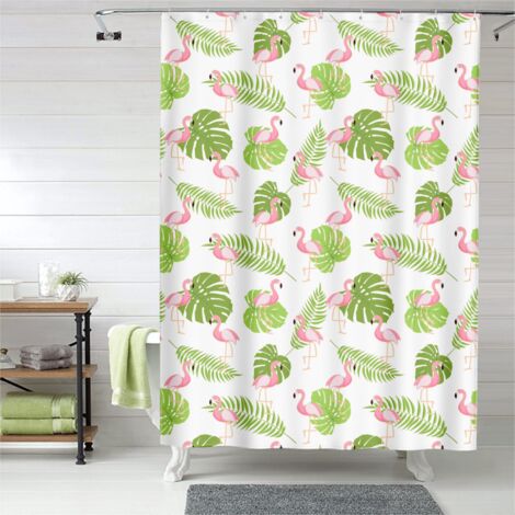 Rideau de douche flamant rose design moderne, rideau imperméable, 150x180 cm
