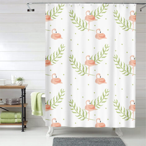 Rideau de douche flamant rose doux et moderne, tissu imperméable, 150x180 cm