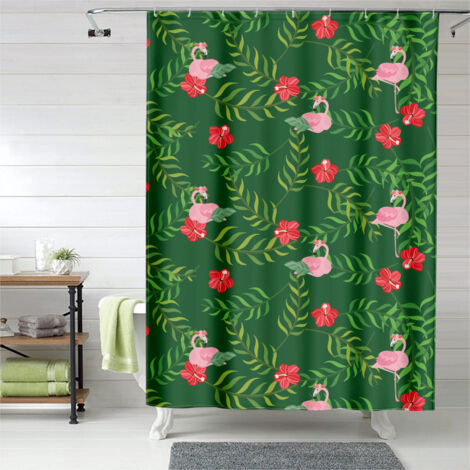 Rideau de douche flamant rose pastel artistique, rideau salle de bain imperméable, 90x180 cm