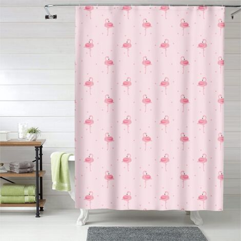 Rideau de douche flamants roses modernes, décor salle de bain, 180x180 cm