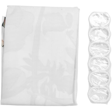 Rideau de douche fleuri à 12 crochets, motif aquarelle botanique, style moderne chauve-souris.