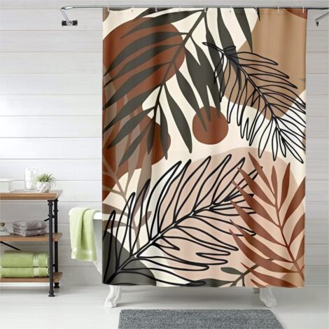 Rideau de douche géométrie abstraite, œillets plastique, 90x180 cm