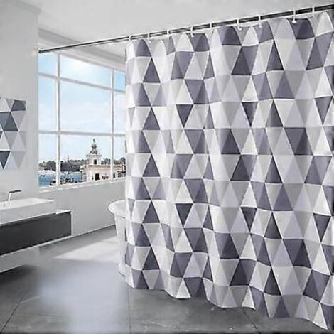 Rideau de douche imperméable, 100 x 200 cm, lavable, séchage rapide, ourlet lesté, avec 12 crochets.