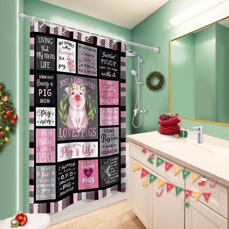 Rideau de douche imperméable en polyester 180x180 avec œillets bâche polyester douche pour une ambiance tropicale et dépaysante