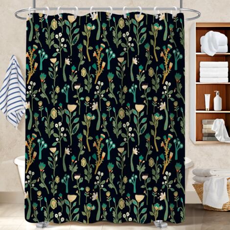 Rideau de douche imperméable en polyester 180x180 Élégant séparation douche pour baignoire d’angle