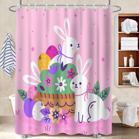 Rideau de douche imperméable en polyester 180x180 imprimé bâche de douche pour baignoire d’angle
