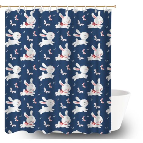Rideau de douche imperméable en polyester 180x180 moderne rideau séchage rapide pour adapté aux animaux domestiques