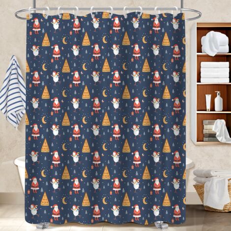 Rideau de douche imperméable en polyester 180x180 poids aux ourlets rideau séchage rapide pour une ambiance tropicale et dépaysante