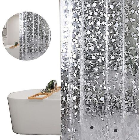 Rideau de douche imperméable et résistant à effet givré pour salle de bain 180x180cm