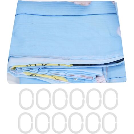 Rideau de douche imperméable motif plage en polyester avec crochets pour salle de bain 180x200cm