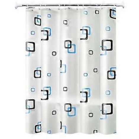 Rideau de douche imperméable - rideau de bain - rideau de salle de bain - Anneaux inclus - Petit carré - Polyester - 200 x 200 cm - Blanc