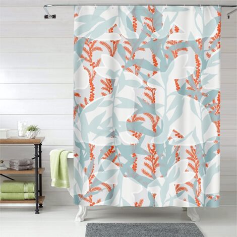 Rideau de douche imprimé avec œillets plastique, 90x180 cm, imperméable