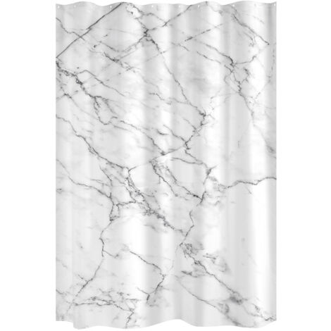 Rideau de douche marbre tissu 180x200 gris