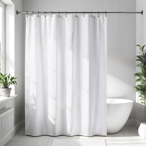 Rideau de douche microfibre 180x200cm- blanc - Tendance