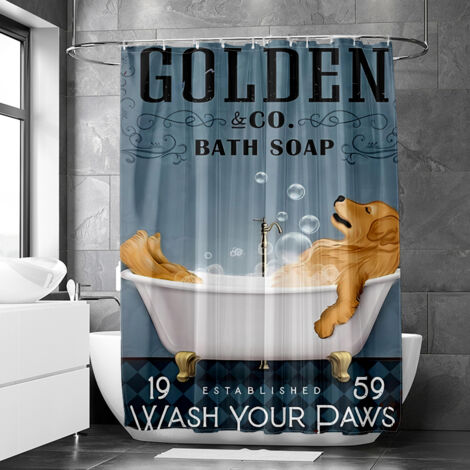 Rideau de douche motif animaux et baignoire décorative, tissu salle de bain imperméable, 150x180 cm