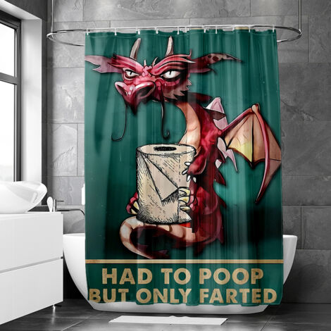 Rideau de douche motif chien vintage stylisé, rideau salle de bain imperméable, 90x180 cm